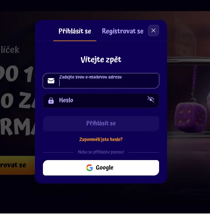 Přihlašovací formulář Spingranny